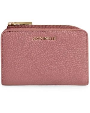 Coccinelle Small Metallic Wallet - Pink