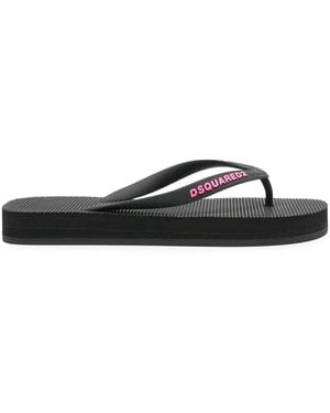 DSquared² Logo Flip Flops - Black