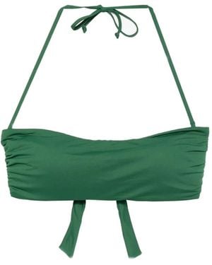 Fisico Ruched-Detail Halterneck Bikini Top - Green