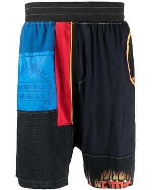 Amen Joggingshorts Im Patchwork-Look - Blau