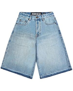 BBCICECREAM Lunar Logo-Embroidered Denim Shorts - Blue