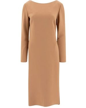Elie Saab Ruffled Open-Back Dress - Natural