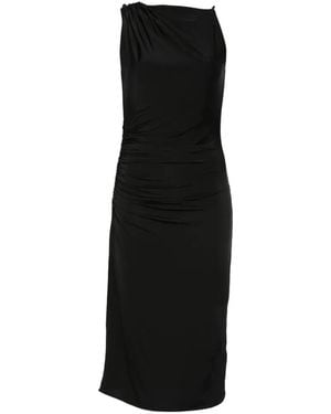 Marella Draped Midi Dress - Black