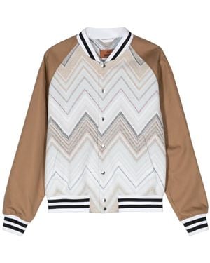 Missoni Chaqueta bómber con motivo chevron - Marrón