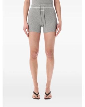 Marine Serre Drawstring Shorts - Grey