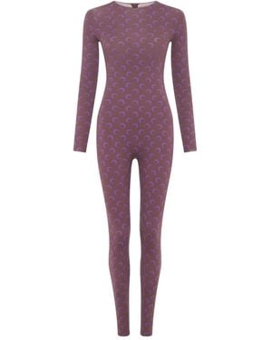 Marine Serre Moon-Print Jersey Jumpsuit - Purple