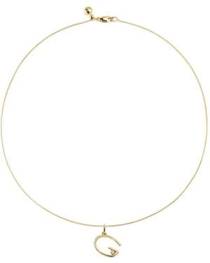 Monica Vinader Solitaire Diamond Initial G Pendant - White