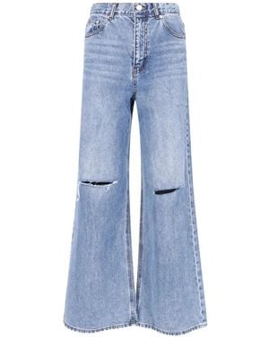 DUNST Jeans Svasati Con Effetto Vissuto - Blu