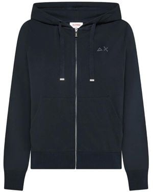 Sun 68 Logo-Detail Hoodie - Blue