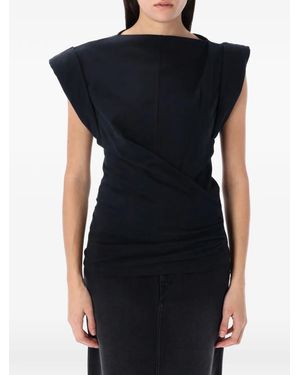 Isabel Marant Maisan Draped Top - Black