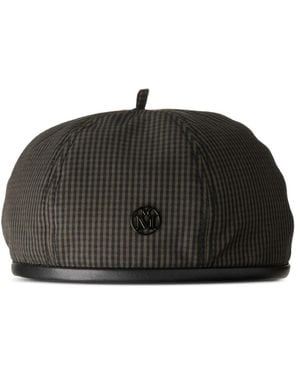 Maison Michel Checked Beret - Black