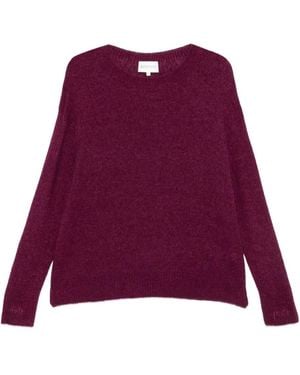 Eric Bompard Round-Neck Ribbed Sweater - Purple
