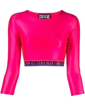 Versace Jeans Couture Logo Crop Top - Pink