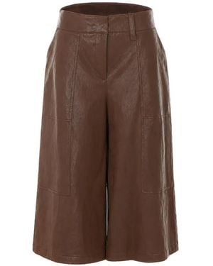 RUE DU BAC High-Waisted Bermuda Shorts - Brown