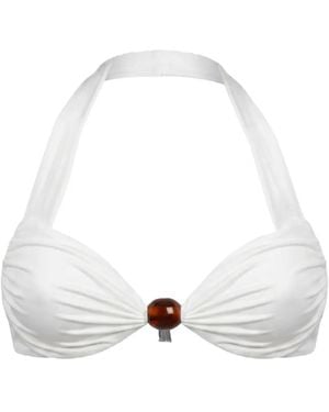 Nicholas Top De Bikini Sirena Con Cuello Halter - Blanco
