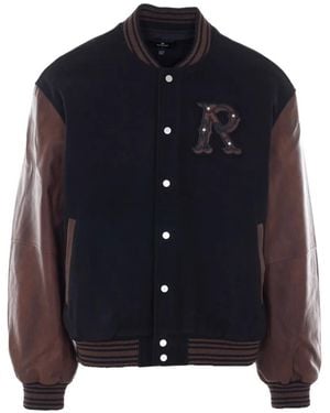 Represent Logo-Embroidered Bomber Jacket - Blue