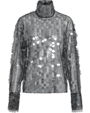 16Arlington Olall Sequinned Top - Grey