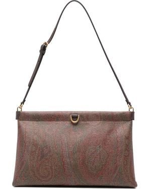 Etro Schultertasche mit Paisleymuster - Braun