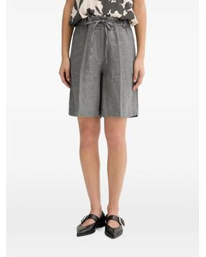 Marc O' Polo Belted Pleated Shorts - Gray