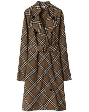 Burberry Kariertes Kleid Im Trench-Look - Braun