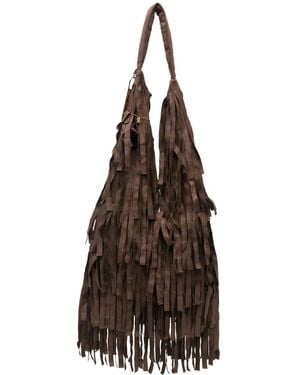 La Milanesa Sac Porté Épaule Aretha À Franges - Brown