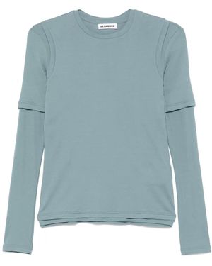 Jil Sander Camiseta de algodón - Azul