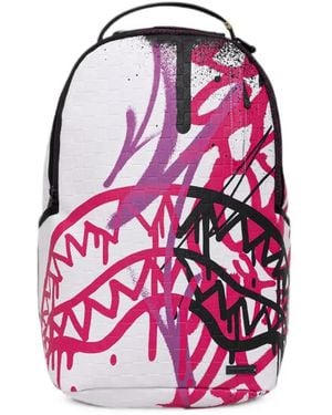 Sprayground Graffiti-Print Woven Backpack - Pink