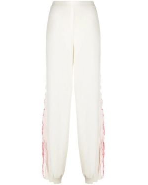 Stella McCartney Cotton Track Pants With Logo Stripe Down Legs - Multicolor