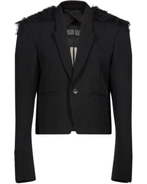 Rick Owens Blazer Sartoriale Con Bordo - Nero