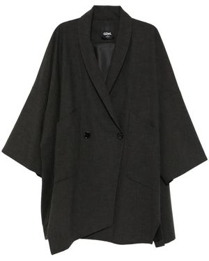 GDeL by gaze de lin Manteau À Design Plissé - Noir