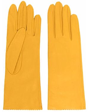 Manokhi Zig-Zag Edge Leather Gloves - Yellow