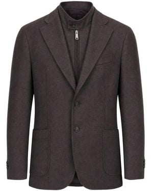 Slowear Layered Single-Breasted Blazer - Grey
