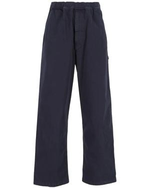 MM6 by Maison Margiela Overdyed Gabardine Wide-Leg Trousers - Blue
