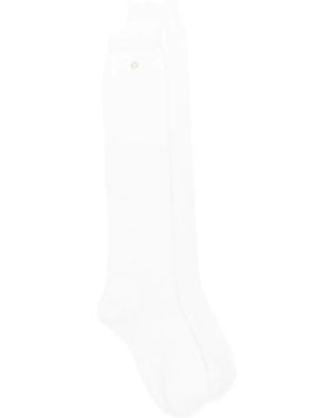 Maje Flower Appliqué Socks - White