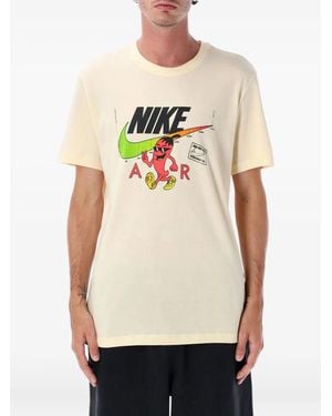 Nike Logo-Print T-Shirt - Natural