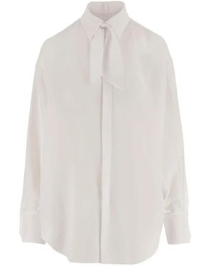 Sa Su Phi Tie-Neck Buttoned Shirt - White