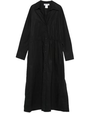DKNY Long-Sleeve Drawstring Midi Dress - Black