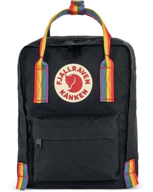 Fjallraven Rucksack mit Regenbogenriemen - Schwarz