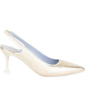 Voile Blanche Zapatos De Tacón Con Tira En La Parte Posterior - Blanco