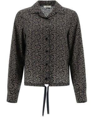 Herno Tie-Waist Patterned Shirt - Black