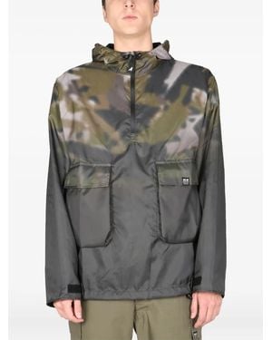 ArkAir Camouflage-Print Half-Zip Jacket - Grey