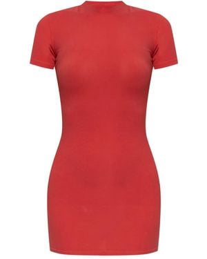 Balenciaga Vestido Corto Con Cuello Redondo - Rojo