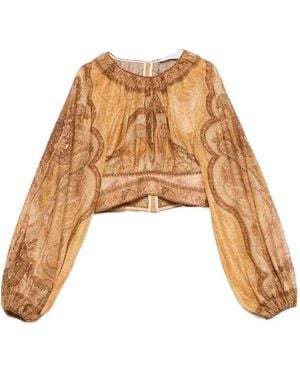 Zimmermann Wanderlust Printed Blouse - Natural