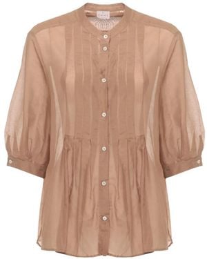 Emme Emmgiga Pleated Puff-Sleeve Shirt - Natural