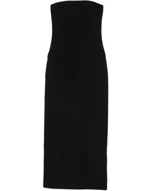 TOTEME Strapless Flap-Pocket Dress - Black