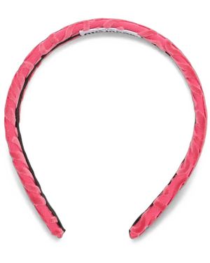 Moschino Logo-Jacquard Velvet-Effect Headband - Red