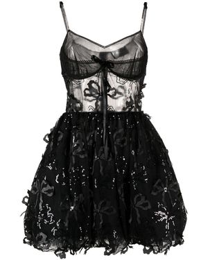 Simone Rocha Semi-transparentes Tüllkleid - Schwarz