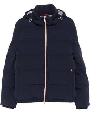 Brunello Cucinelli Plumífero Con Capucha - Azul