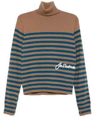 Liu Jo Striped Roll-Neck Sweater - Green
