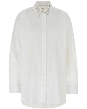 Givenchy Sequin-Collar Oversize Shirt - White